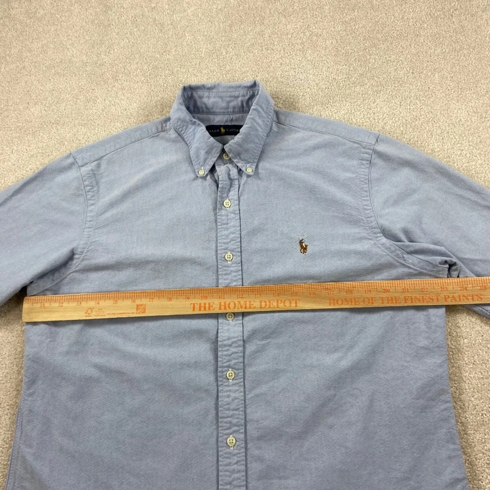 Ralph Lauren Button Down Shirt Mens Large Blue Oxford Long Sleeve Pony Logo